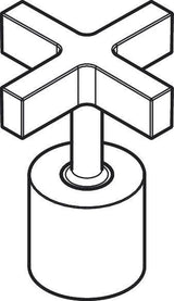 AXOR Kreuzgriff Carlton Quattro Chrom – Warmwasserseite, Ersatzteil