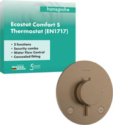 HANSGROHE Ecostat Comfort S Thermostat UP Fertigset für 2 Verbraucher mit Sicherungskombination