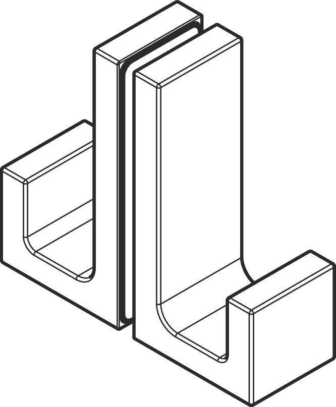 AXOR Universal Duschtürgriff polished nickel – verdeckte Befestigung für Glas 6–12 mm