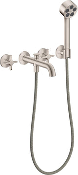 AXOR One 3-Loch Wannenarmatur Unterputz mit Handbrause – Kreuzgriff Chrom