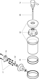 AXOR MONTREUX Lotionspender Wandmontage – 300 ml Porzellan-Behälter, verchromt