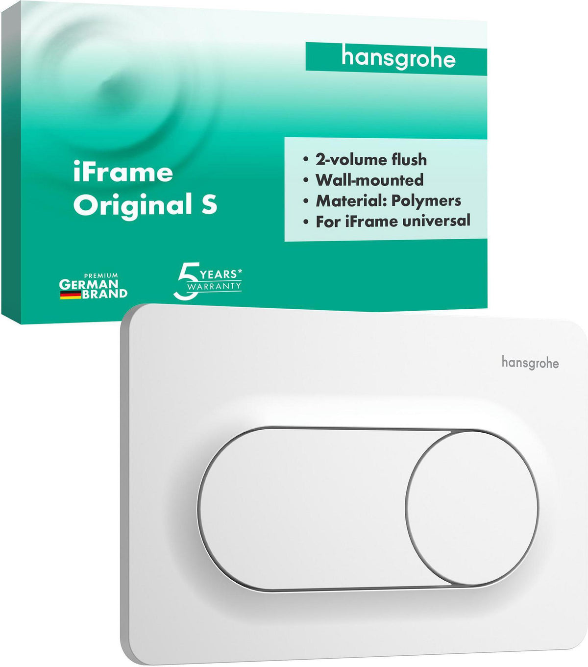 HANSGROHE iFrame Original S Betätigungsplatte – 2-Mengen-Spülung, Chrom, mechanisch