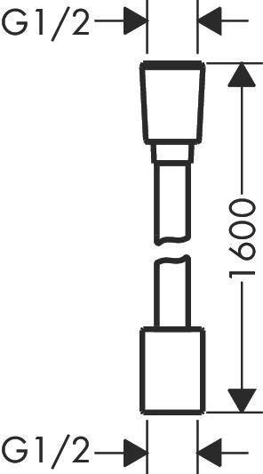 AXOR ShowerSolutions Textilbrauseschlauch 160 cm mit konischer und zylindrischer Mutter, Chrom