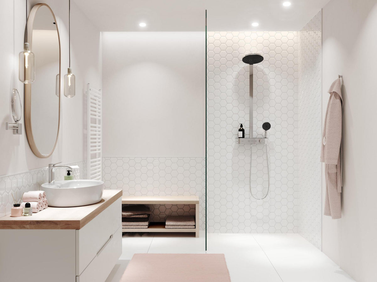 HANSGROHE Showerpipe Pulsify 260 2jet mit Brausethermostat – Chrom, PowderRain & CoolContact