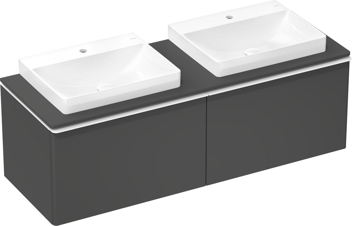 HANSGROHE Xelu Q Waschtischunterschrank 1560 mm Weiß Hochglanz mit 2 Schubkästen
