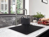HANSGROHE Unterbauspüle S51 450 S510-U450 GS – SilicaTec, graphitschwarz, 1 Becken