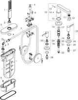 HANSGROHE Finoris Fertigmontageset 4-Loch-Wannenrandarmatur mit sBox in Chrom