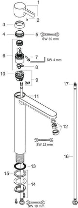 HANSGROHE Metris S Einhebel-Waschtischmischer mit hohem Auslauf, chrom