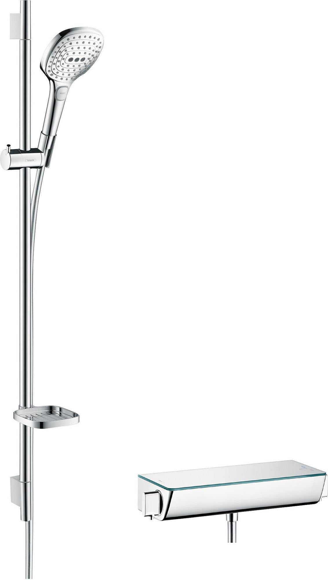 HANSGROHE Ecostat Select Combi 3jet Brausekombi mit Unica'S Puro Stange, 650 mm, Chrom