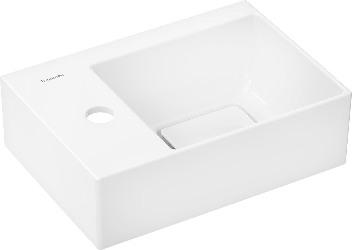 HANSGROHE Xevolos E Handwaschbecken 360x250mm weiß mit Hahnloch links, SmartClean