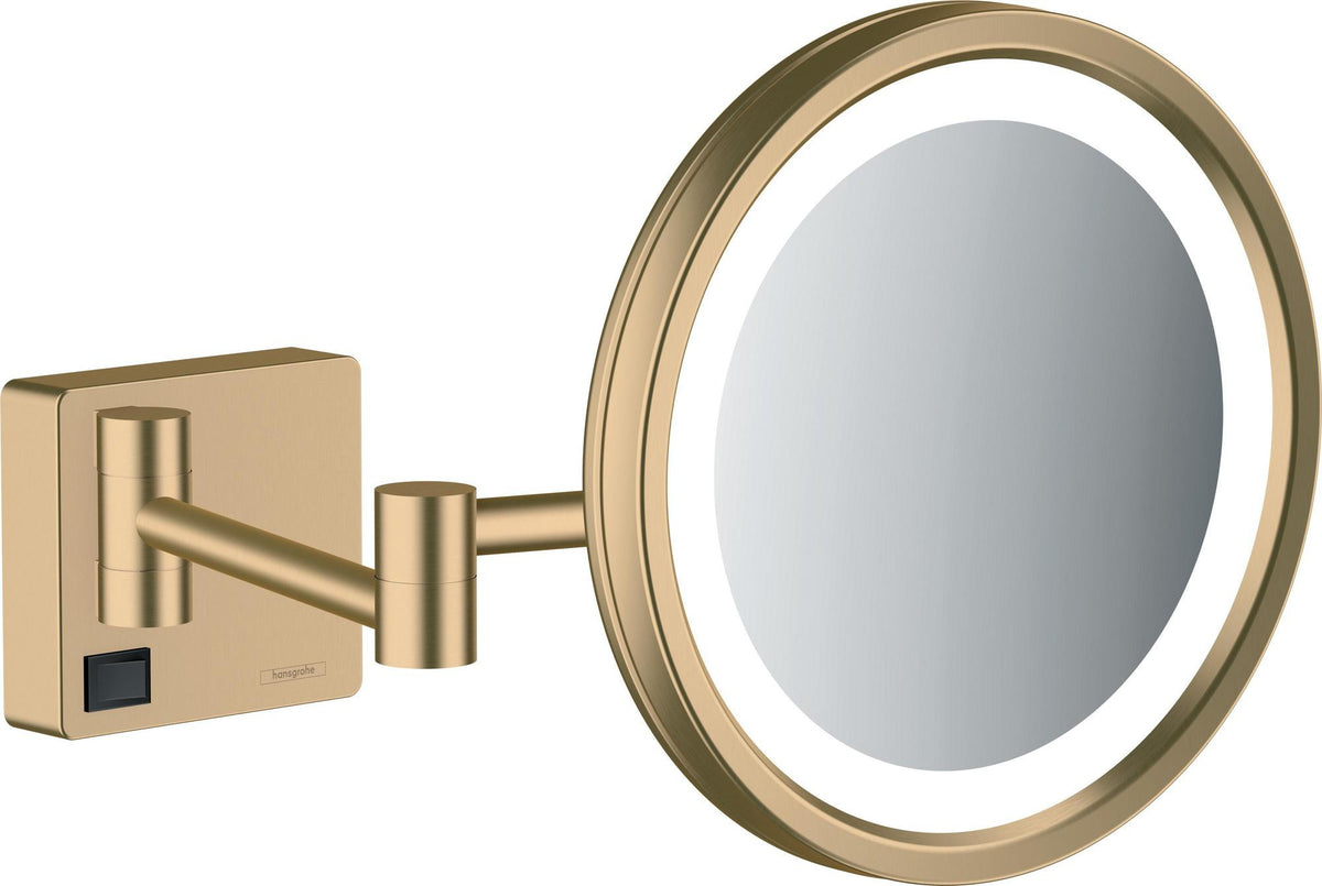 HANSGROHE AddStoris Kosmetikspiegel mit LED-Leuchte, 3-fach Vergrößerung, Chrom, 217 mm