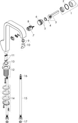 AXOR CITTERIO Einhebel-Waschtischmischer 190 DN 15 mit Zugstangen-Ablaufgarnitur, chrom