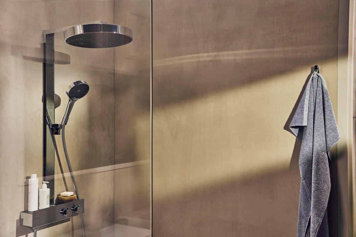Hansgrohe Rainfinity 350 Showerpipe mit Kopfbrause 360 mm – Chrom, Thermostat, PowderRain