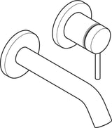 HANSGROHE Tecturis S Einhebel-Waschtischmischer Unterputz für Wandmontage mit 165 mm Ausladung, Chrom