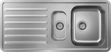 HANSGROHE Einbauspüle S41 340x150 mit Abtropffläche – Edelstahl, reversibel, 2 Becken