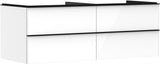 HANSGROHE Xelu Q Waschtischunterschrank 1360 mm weiß hochglanz, 4 Schubkästen, Griffleiste chrom
