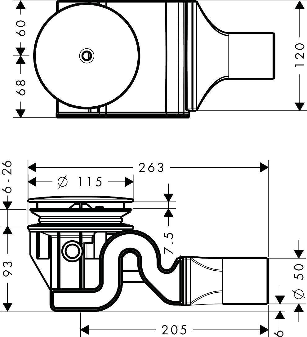 HANSGROHE RainDrain Komplettset mit Raindrain'90 XXL Ablaufgarnitur chrom – 90 mm Ablauf, 51 l/min