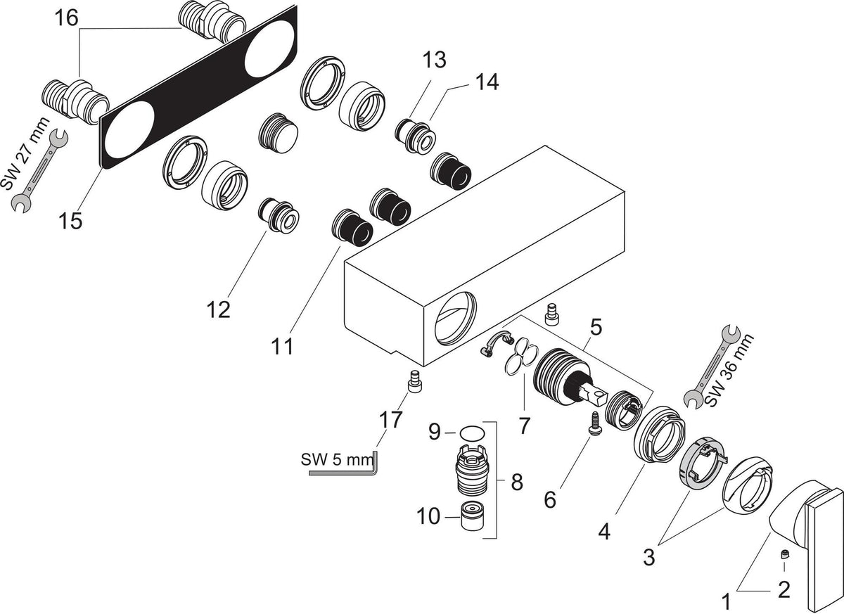 AXOR CITTERIO Einhebel-Brausemischer DN 15 Aufputz Chrom – mit Temperaturbegrenzung