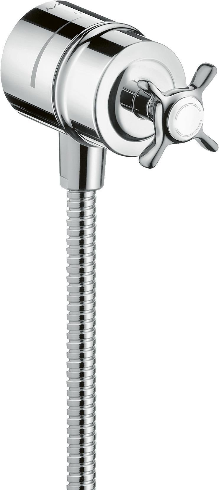 AXOR Montreux FIXFIT STOP Schlauchanschluss DN 15 mit Absperrventil und Kreuzgriff, chrom