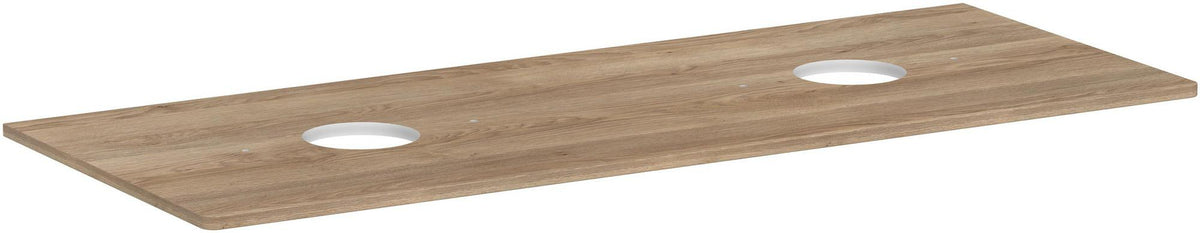HANSGROHE Xelu Q Konsole 1360 mm weiß hochglanz mit 2 Ausschnitten ohne Hahnloch