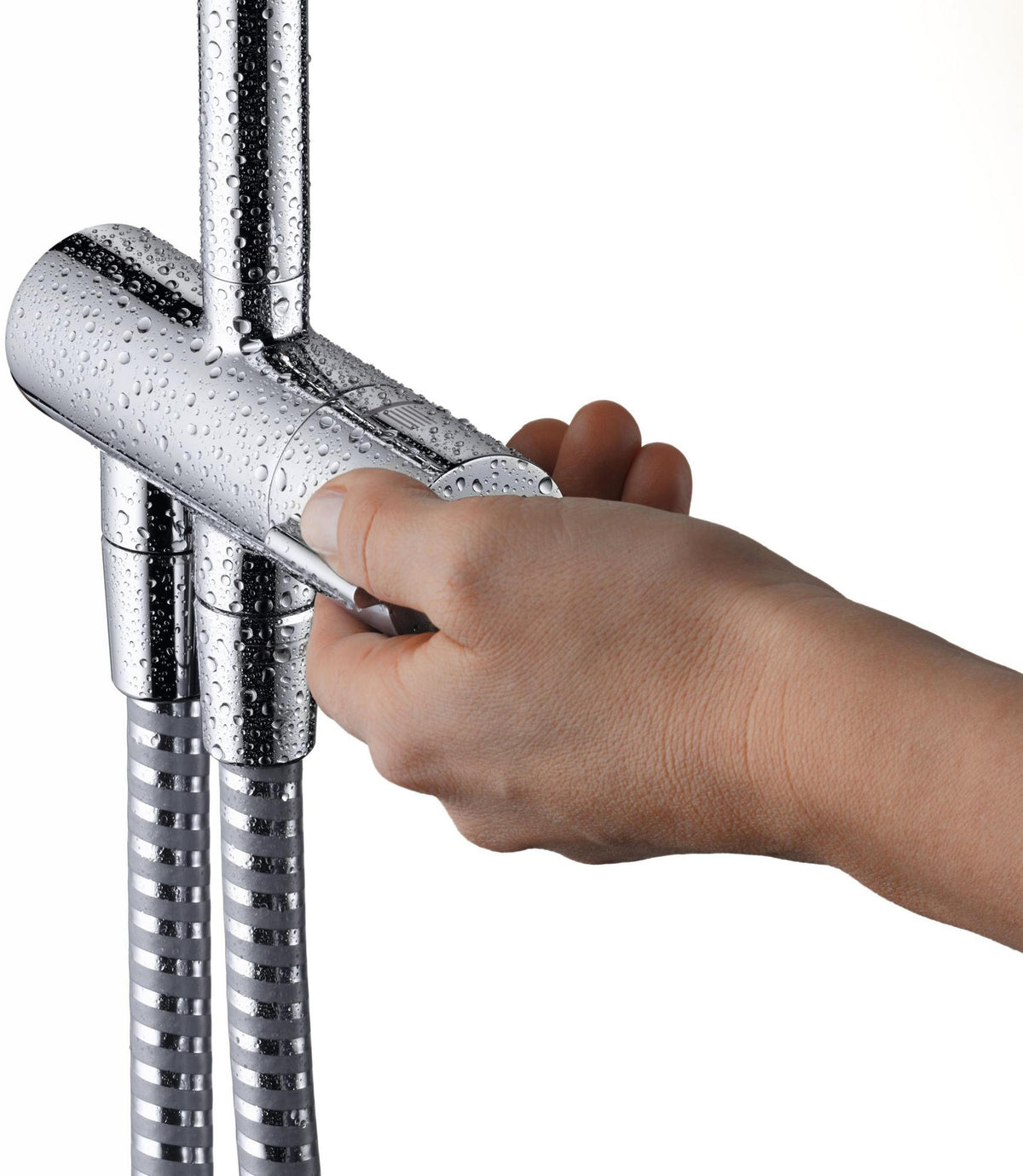HANSGROHE Showerpipe VERNIS Shape 230 1jet Reno Chrom – Duschsystem mit Kopf- und Handbrause