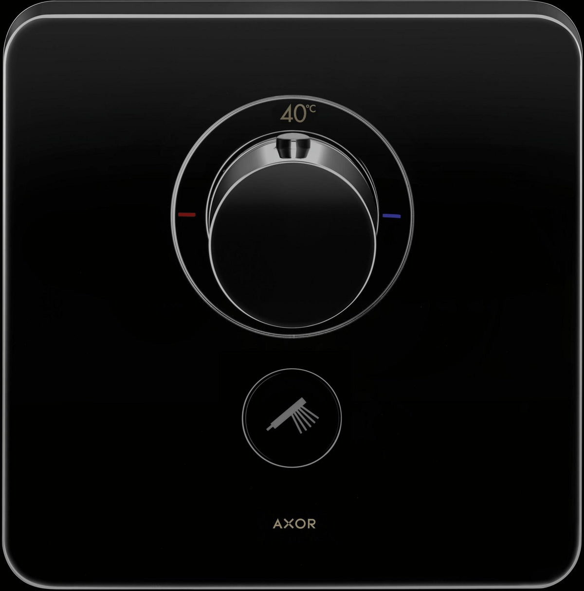AXOR ShowerSelect Soft Highflow Thermostatbatterie für 1 Verbraucher – Chrom, quadratisch, Select-Button