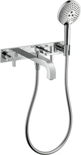 AXOR CITTERIO 3-Loch-Wannenarmatur DN 15 mit Platte, Handbrause & Wanneneinlauf, chrom