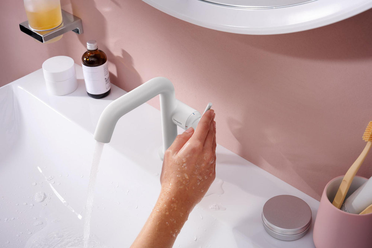 HANSGROHE Tecturis S Einhebel-Waschtischmischer 130 mm Ausladung Push-Open Chrom