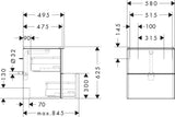 HANSGROHE Xelu Q Waschtischunterschrank 580 mm weiß hochglanz mit SoftClose