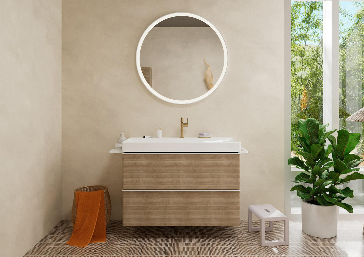 HANSGROHE Spiegel Xarita Lite S – runder LED-Wandspiegel 700 mm mit TouchlessSensor und AntiFog