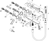 AXOR Citterio C 3-Loch-Wannenarmatur mit Handbrause, Ausladung 222 mm, Chrom
