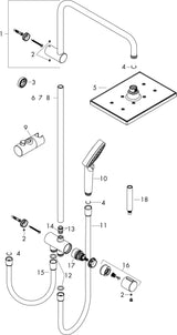 HANSGROHE Showerpipe VERNIS Shape 230 1jet Reno Chrom – Duschsystem mit Kopf- und Handbrause