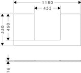 HANSGROHE Xilesa E Konsole 1180x550mm Eiche mit mittigem Ausschnitt für Aufsatzwaschtisch