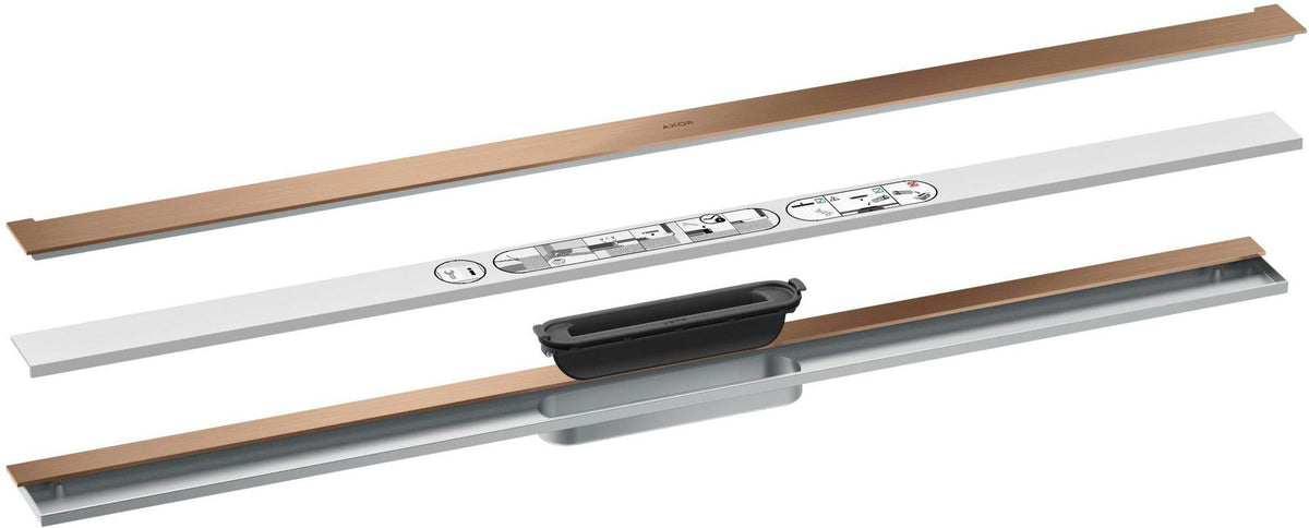 AXOR Drain Duschrinne 1000 mm Fertigset zur Wandmontage, chrom – Hansgrohe