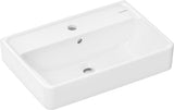 Hansgrohe Xanuia Q Compact Waschtisch 550x370mm mit SmartClean Glasur, Hahnloch und Überlauf