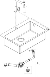 HANSGROHE Spülencombi Select 200 C51-F660-07 mit Einhebel-Küchenmischer chrom