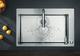HANSGROHE Metris Select M71 Spültisch-Einhandmischer mit Ausziehbrause, Select-Technologie und ComfortZone 200 – Chrom
