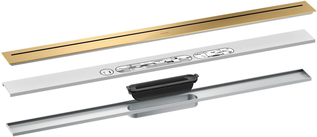 AXOR Drain Fertigset Duschrinne 900 mm chrom – Komplettset mit Dryphon