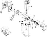 hansgrohe HG Handbrause Bidette E für Warmwasser mit Brausehalter und 1250mm Brauseschlauch