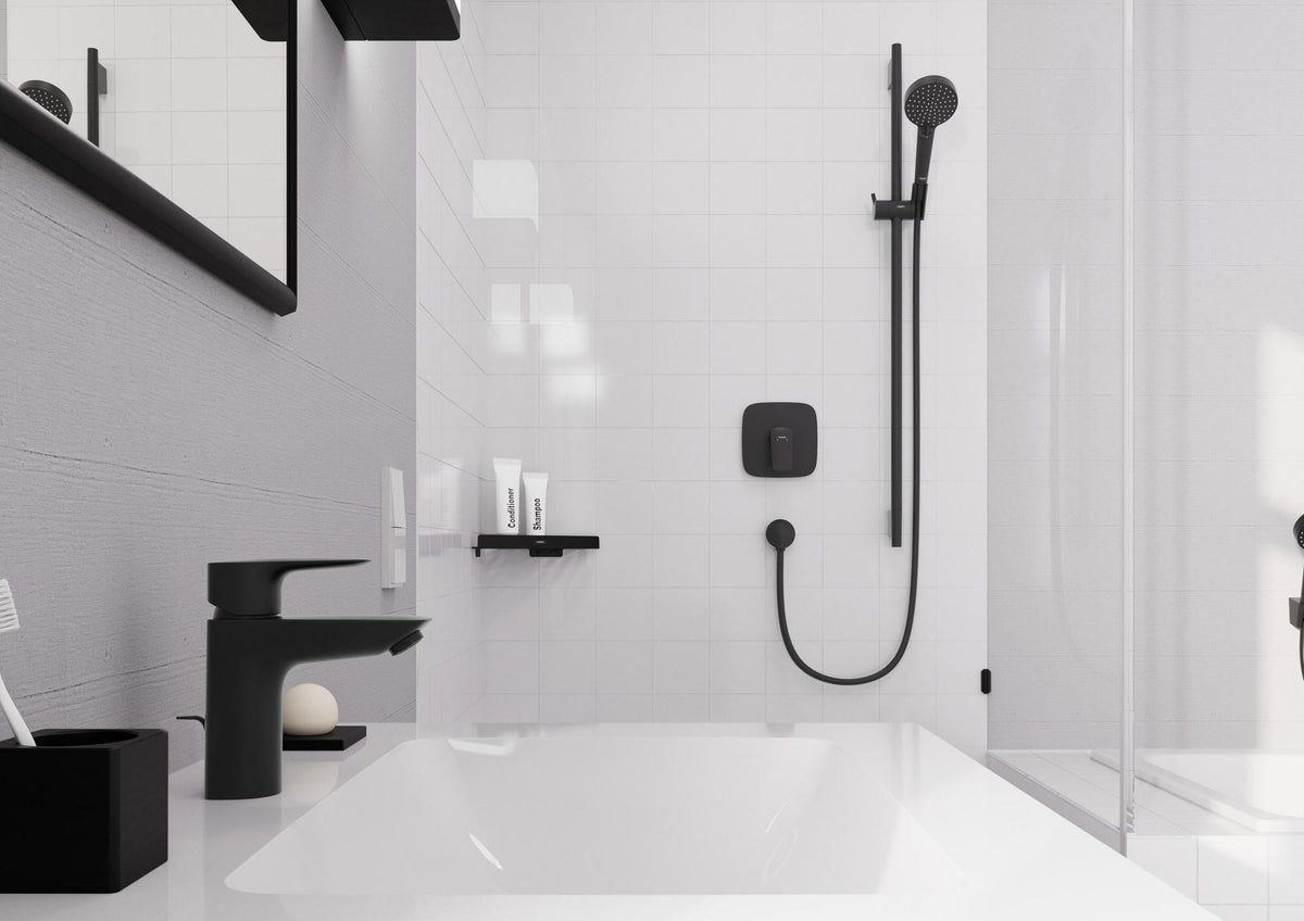 HANSGROHE Logis Einhebel-Brausemischer DN 15 Unterputz Chrom – Fertigmontageset mit Temperaturbegrenzung