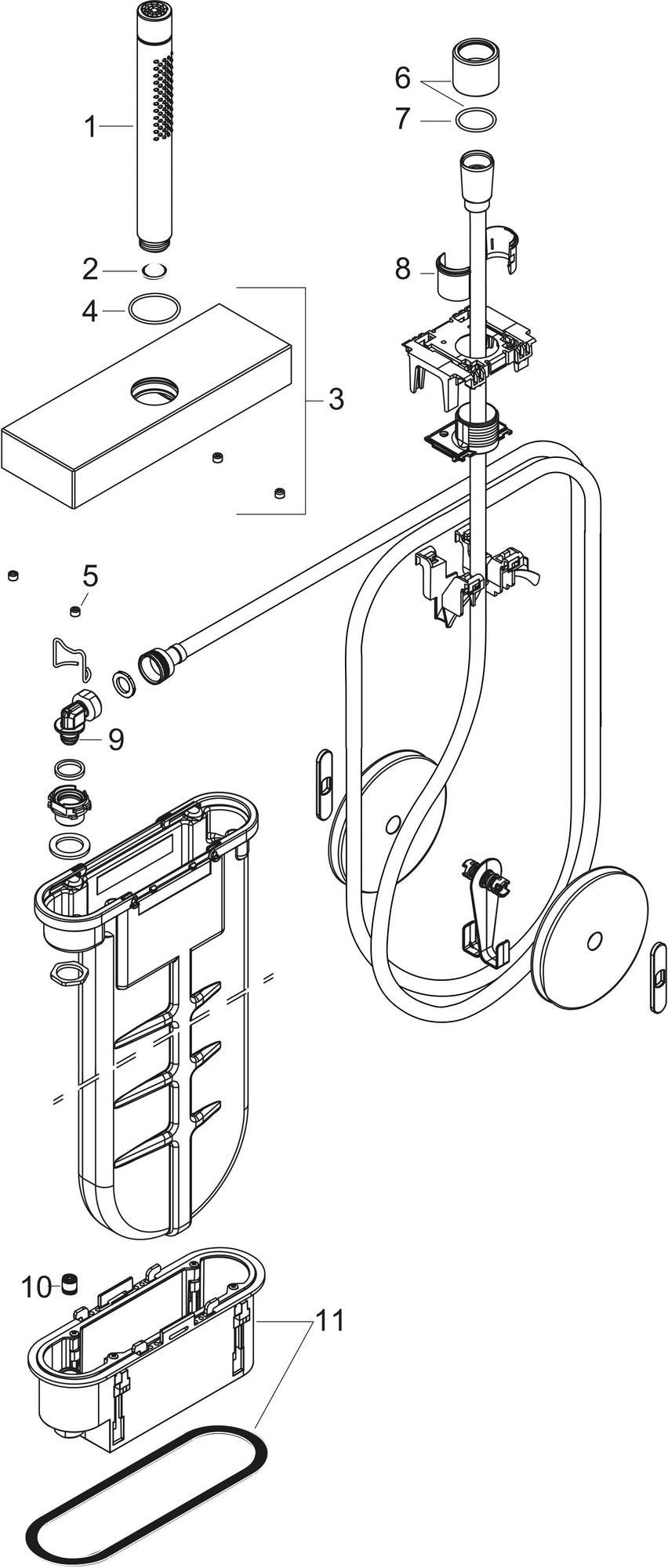 AXOR Edge Wannenrandset mit sBox und 2jet Handbrause in Chrom – thermostatisch, quadratisch