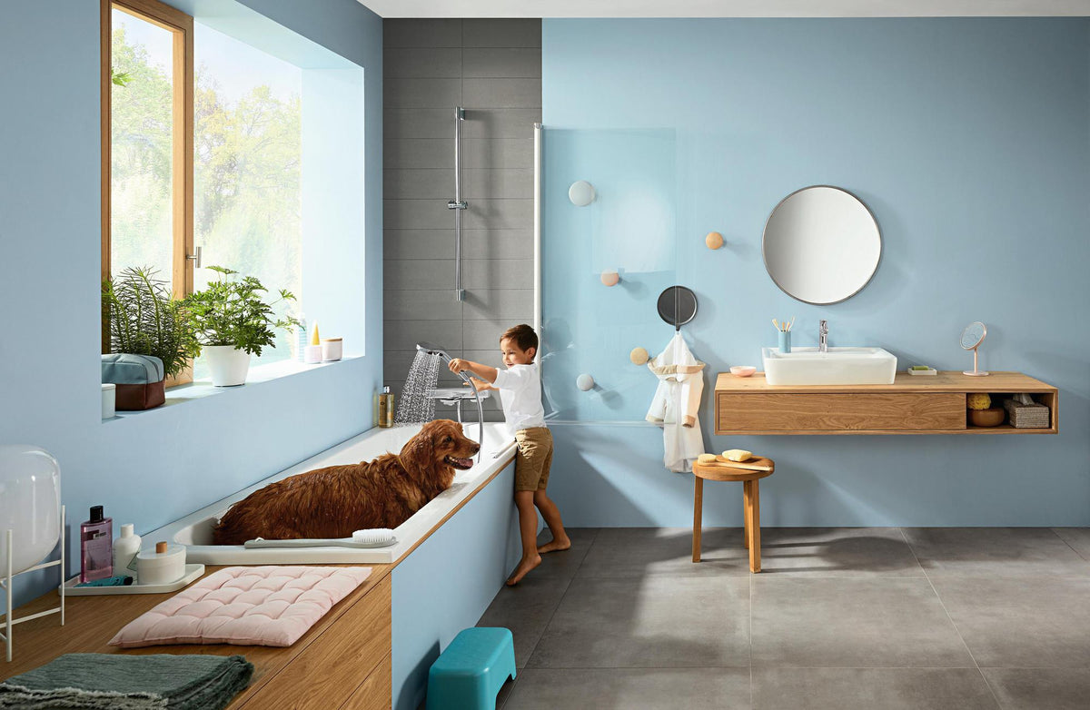 HANSGROHE Handbrause Croma Select E Multi – 3 Strahlarten, Select-Taste, weiß/chrom