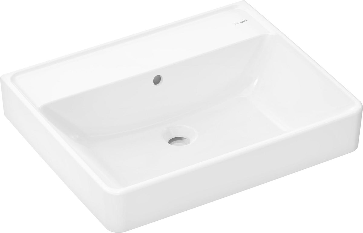 HANSGROHE Xanuia Q Aufsatzwaschtisch 600x480 mm weiß mit Hahnloch und Überlauf