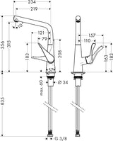 HANSGROHE Metris M71 Einhebel-Küchenmischer 320 für Vorfenstermontage, chrom