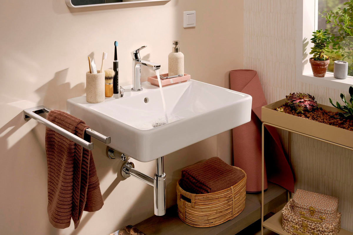 HANSGROHE Rebris S Einhebel-Waschtischmischer 110 mit Zugstangen-Ablaufgarnitur chrom