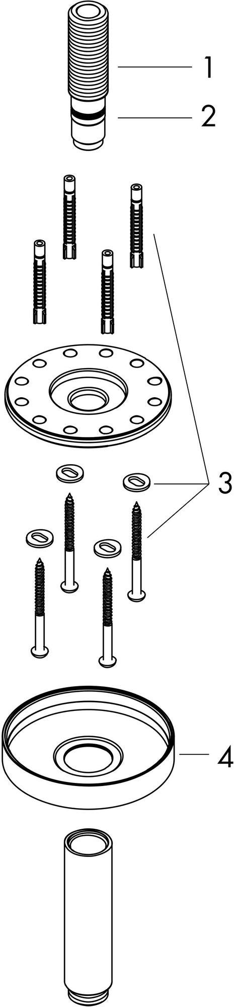 AXOR Deckenanschluss ShowerSolutions 100 mm Chrom – Für Duschkopf, Messing