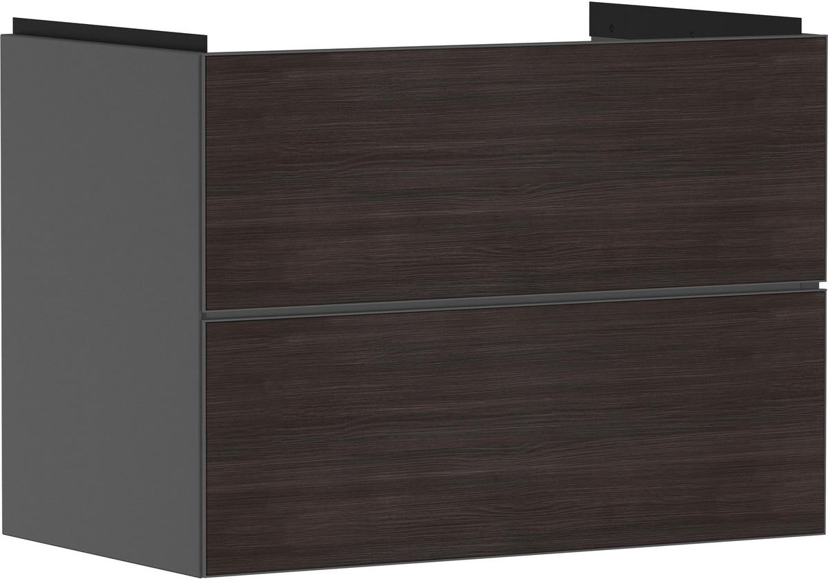 Hansgrohe Xevolos E Waschtischunterschrank 780 mm Eiche Dunkel Mattweiß mit PushOpen und SoftClose