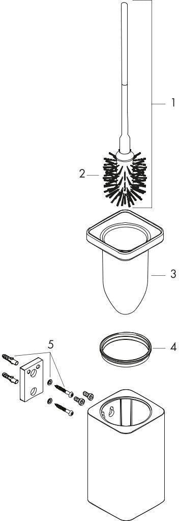 HANSGROHE AXOR Urquiola WC-Bürstenhalter Wandversion – Chrom, Opalglas, inkl. Bürste