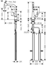 HANSGROHE HG Spültischmischer 220 Select 2jet sBox Ausziehbrause M5117-H220 Chrom