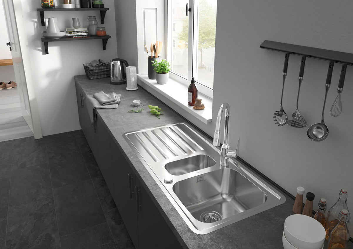 HANSGROHE Focus M42 Spültischmischer 220 mit Ausziehbrause, chrom – ComfortZone, 360° Schwenkbereich